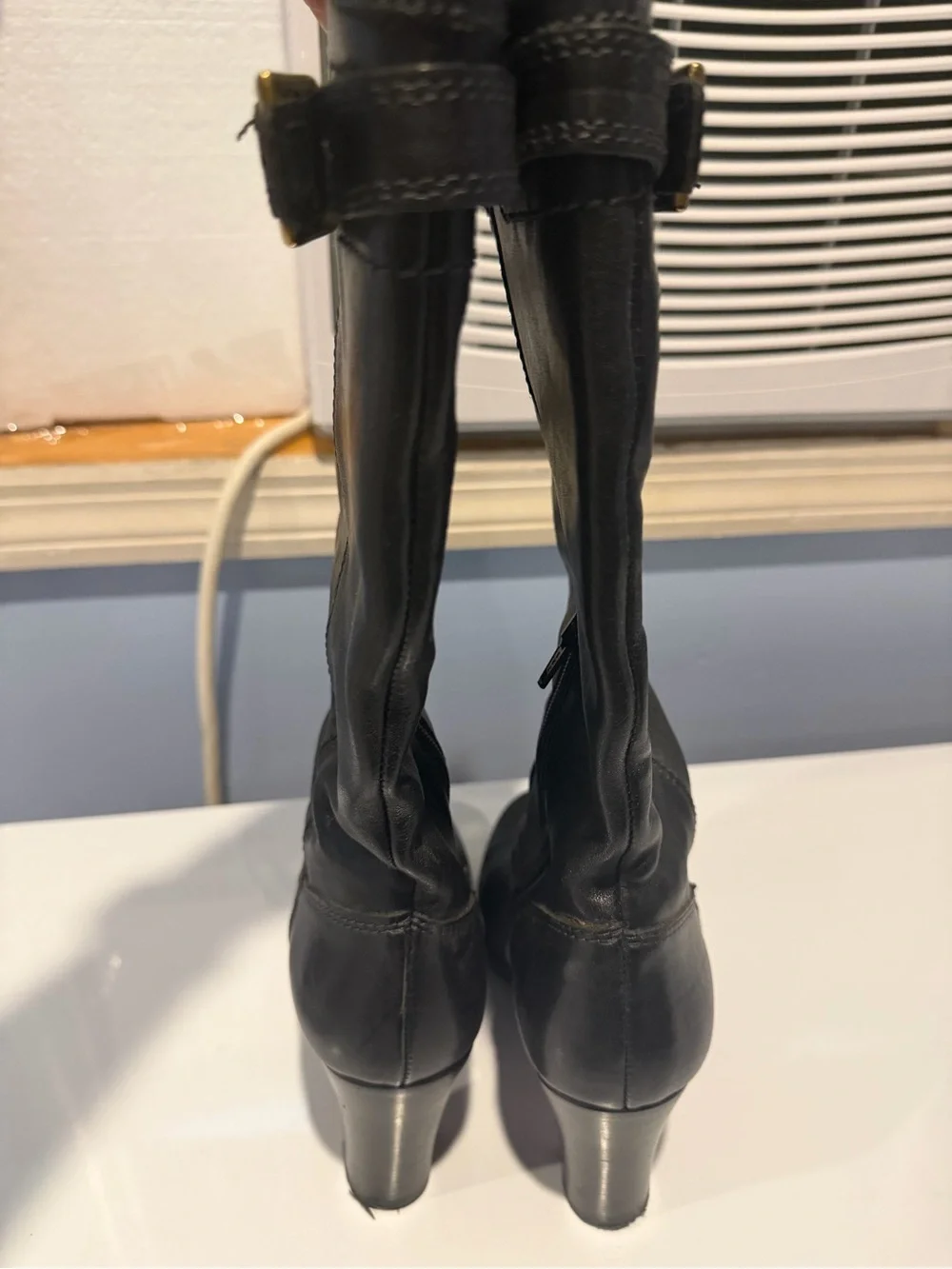 Coach Black Leather Knee-High Women's Boots